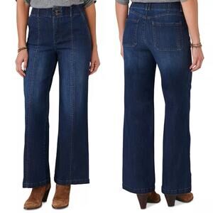 Democracy Ab Solution Wide Leg Jeans Womens Size 6 High Rise Dark Wash